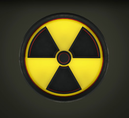 Obraz premium 3D Rendering of circular radiaction sign