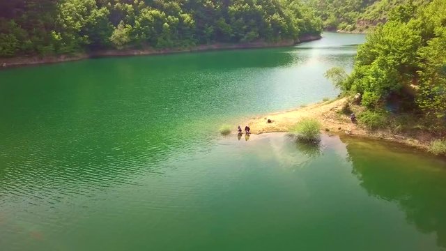 Green lake in the forest
