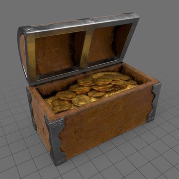 Treasure chest with gold coins