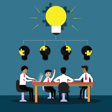 Business teamwork concept,Business team meeting and shared idea - Vector