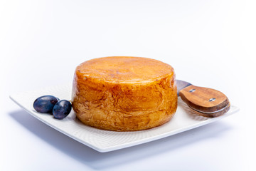 Hard Italian pecorino sheep cheese in one piece