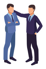 Businessmen using technology for business