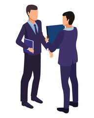 Businessmen using technology for business