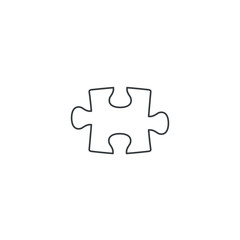 Puzzle line icon. Puzzle sign isolated on white. Vector