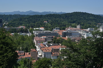 Fototapeta na wymiar View of Ljubljana from castle