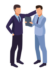 Businessmen using technology for business