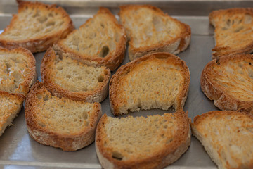 Top view of toasted bread