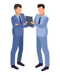 Businessmen using technology for business