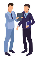 Businessmen using technology for business