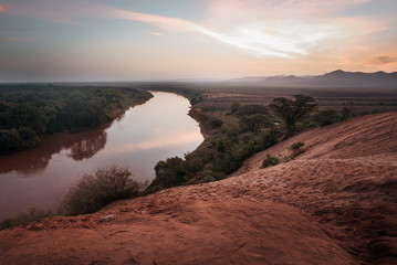 Omo river, Korcho village - Omorate - Ethiopia, African landscape, Africa