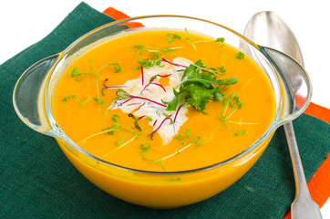 Vegetable cream soup. Healthy food