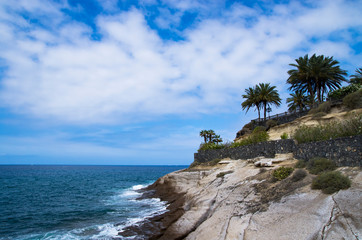 Cliffs on the coast of the south coast of Tenerife