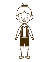 silhouette of student boy standing on white background