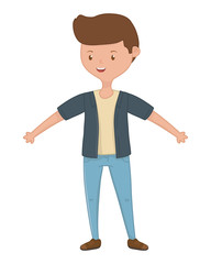 Isolated teenager boy cartoon design