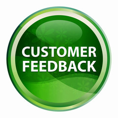 Customer Feedback Natural Green Round Button