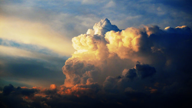 majestic sky with clouds and sun - Powered by Adobe