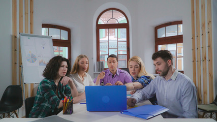 Meeting in the office. Young creative professional team sharing new ideas and discussing strategy....