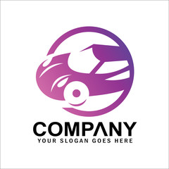 Silhouette car logo, automotive sign