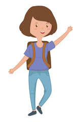 Teenager girl cartoon design vector illustrator