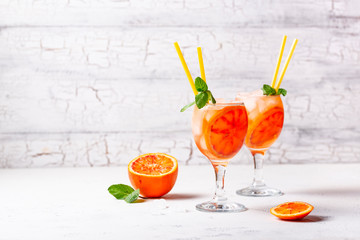 Aperol spritz, Italian cocktail with orange