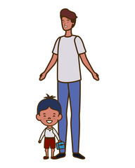 father with son of back to school
