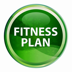 Fitness Plan Natural Green Round Button