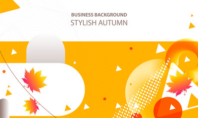Autumn gray background business vector abstract orange color mosaic