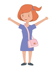 Teenager girl cartoon design vector illustrator