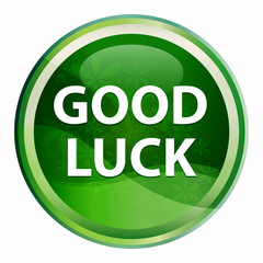 Good Luck Natural Green Round Button