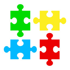 Fototapeta premium Vector illustration of different multicolored puzzle