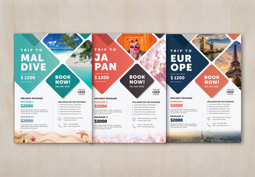 Flyer Layout with Colorful Elements