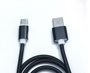 Black braided cable