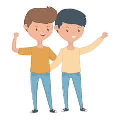 Teenage boys friends design vector illustrator
