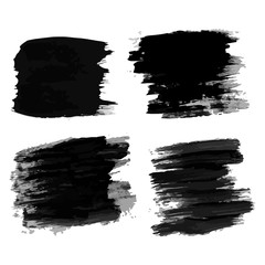 Set of four black hand drawn ink stains