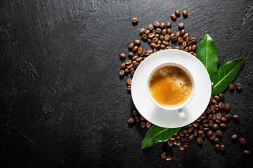 Obraz na płótnie Canvas Cup of fresh made coffee served in cup