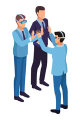 Businessmen using technology for business