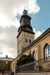 Fototapeta na wymiar Christinae Kirche in Göteborg, `Norra Hamngatan´ Straße