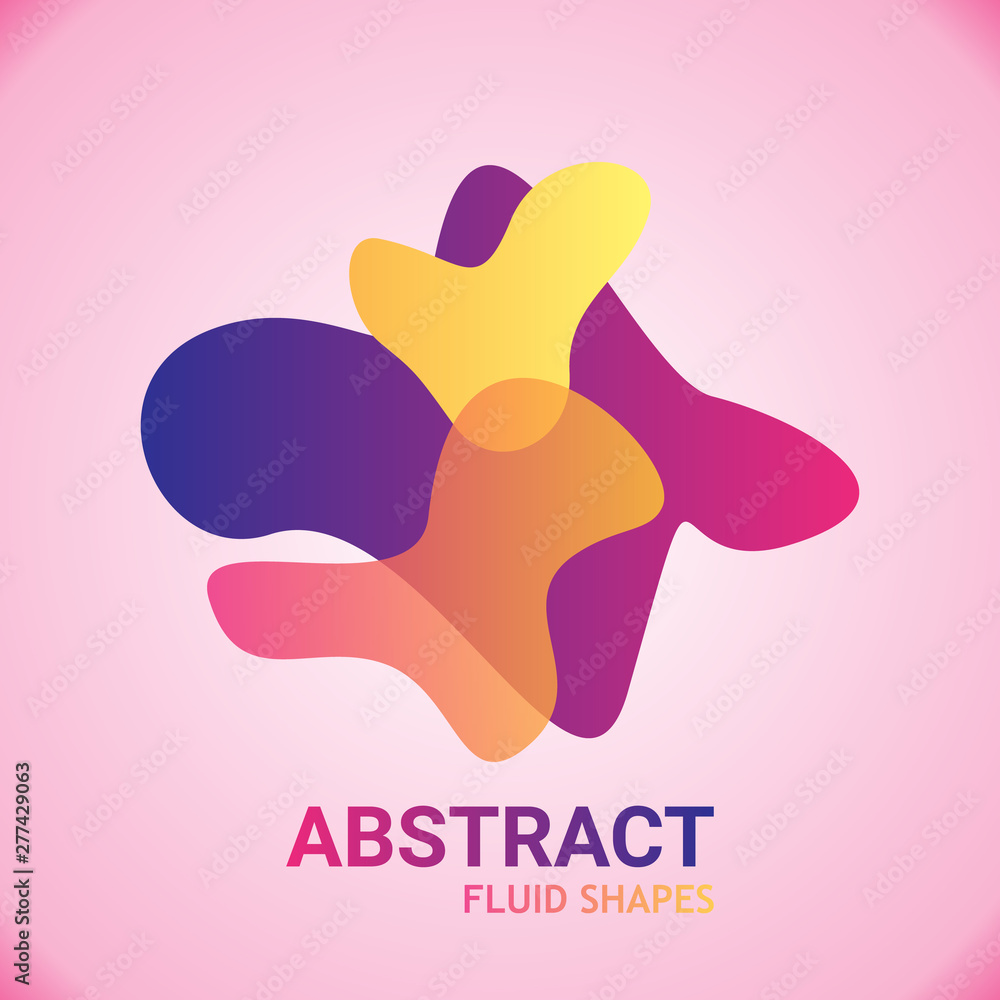 Poster art graphic element. dynamical color liquid forms