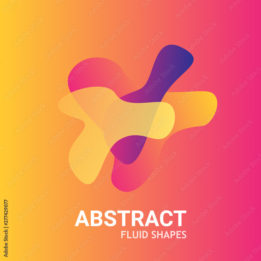 Poster abstract color modern graphic element. fluid forms