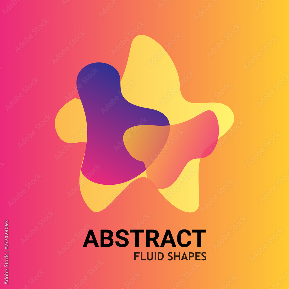 Aufkleber abstract color modern graphic element. fluid forms