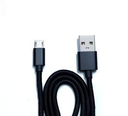 Black braided cable