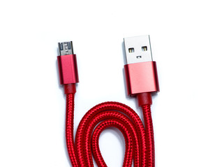 Red braided cable
