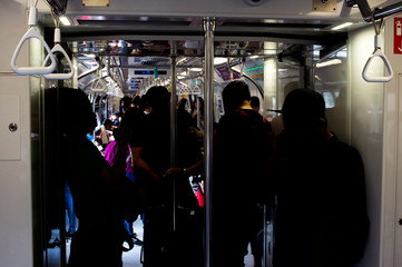 Passengers Singapore people solhouette metro