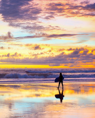 surfer surfboard sunset Bali beach