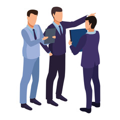 Businessmen using technology for business