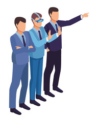 Businessmen using technology for business