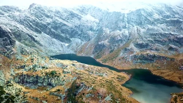 Bliznaka' lake from Seven Rila Lakes, aerial view