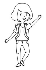 Teenager girl cartoon design vector illustrator