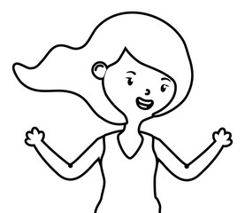 Teenager girl cartoon design vector illustrator