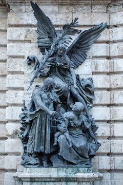 monument on a pedestal. historical place in Budapest. Hungary